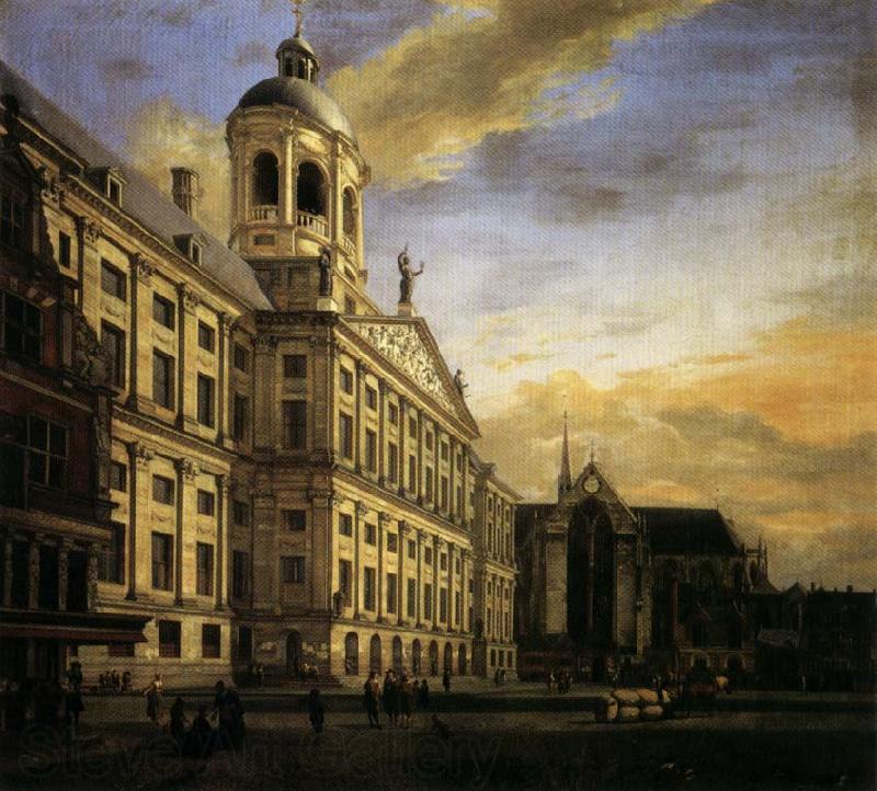 Jan van der Heyden The City Hall in Amsterdam Norge oil painting art